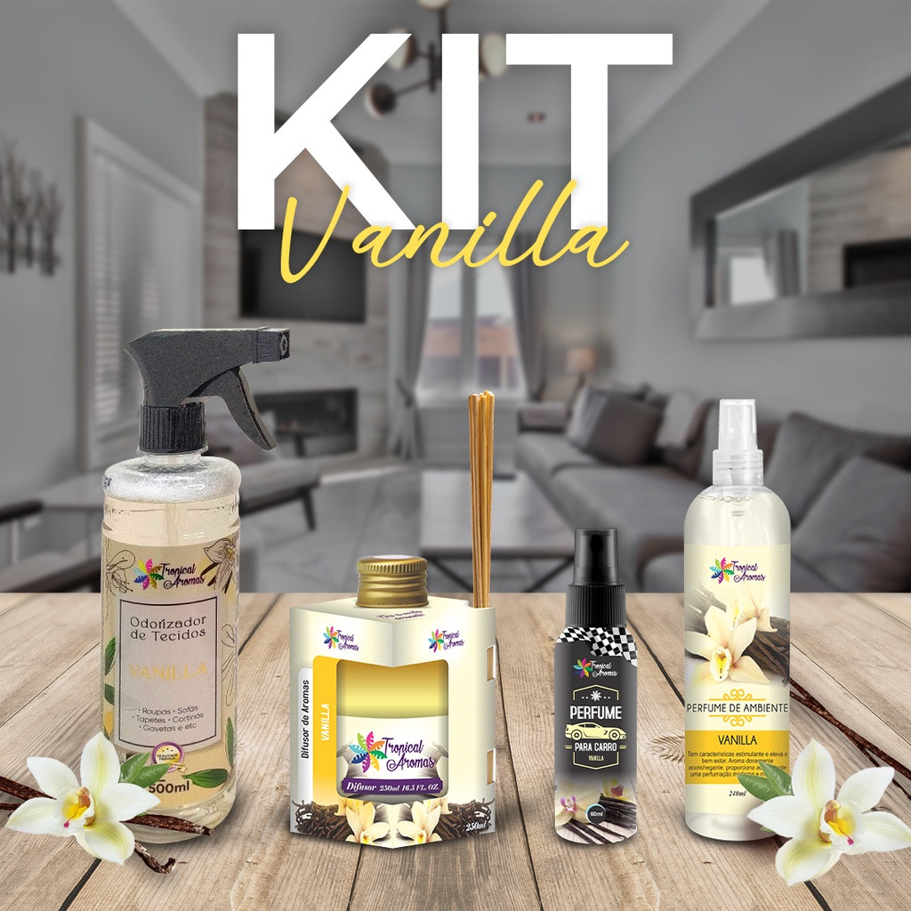 Kit Fragrâncias Vanilla -Tropical Aromas | Shopee (BR)