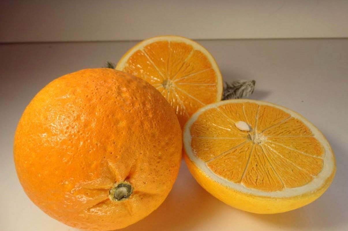 Ceramic orange- fake food plate wall