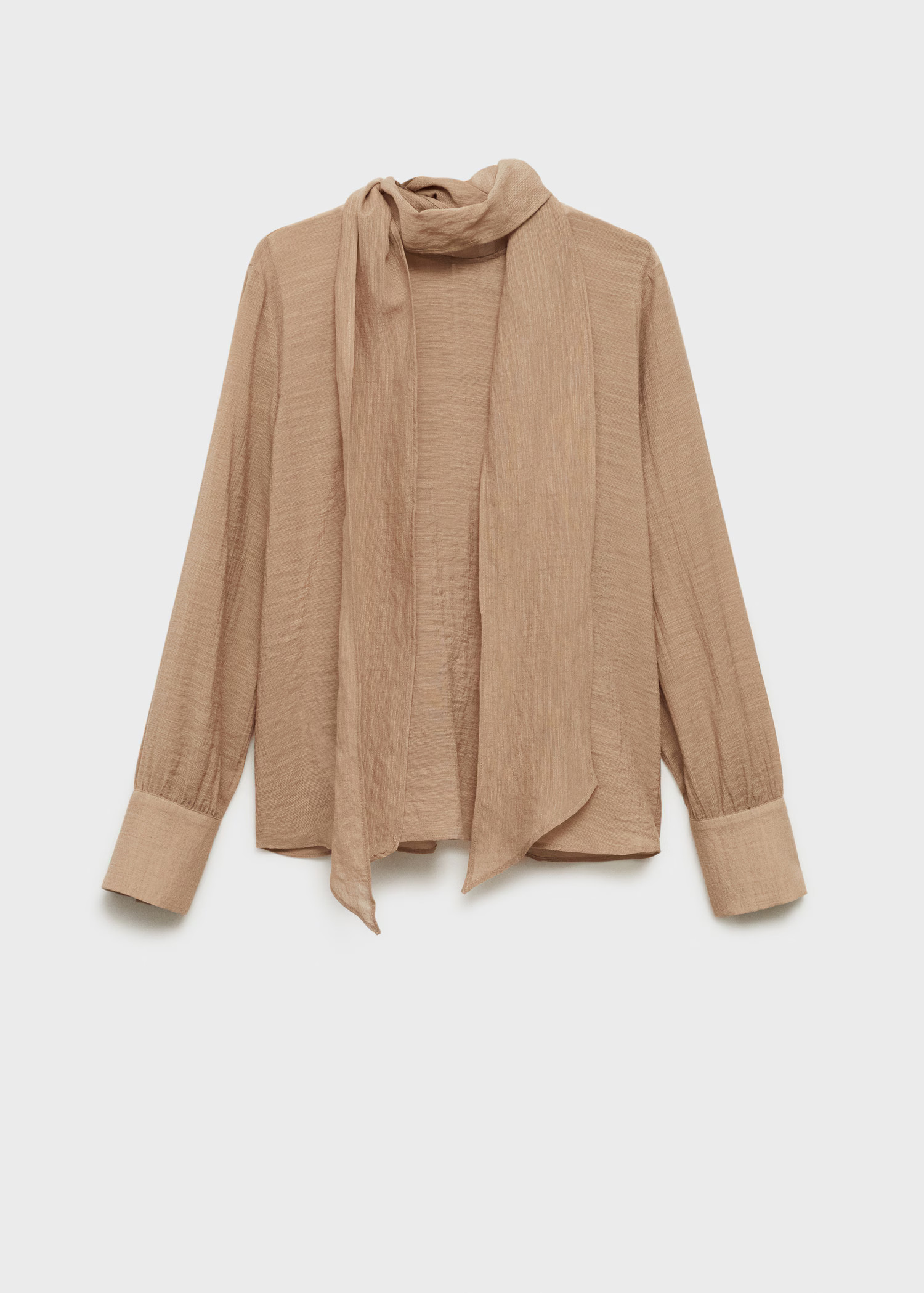 Bow textured blouse - Women | MANGO United Kingdom | MANGO (UK)