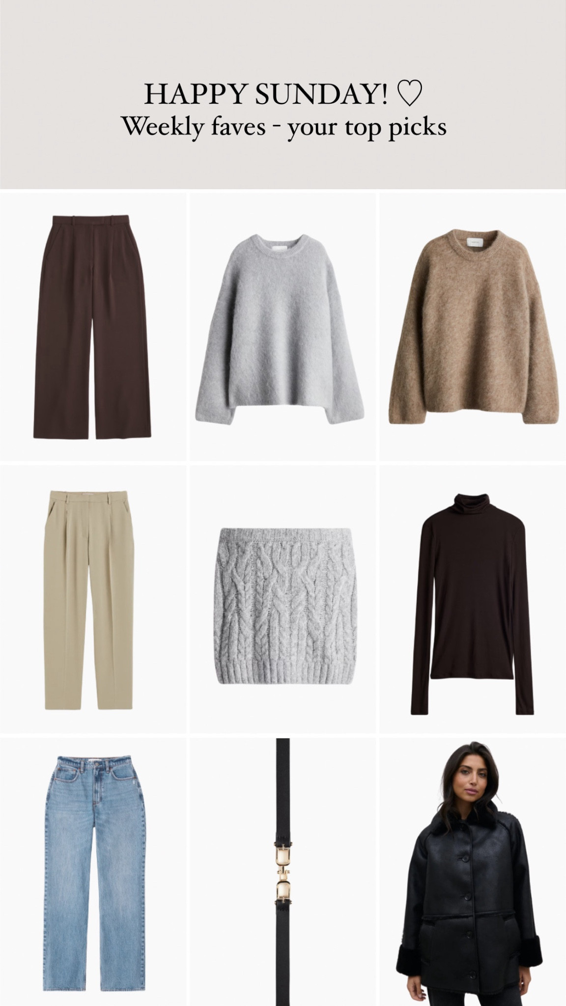 Sunday top picks 🤍 Your weekly faves x 

#LTKautumn #LTKstyletip #LTKwinter