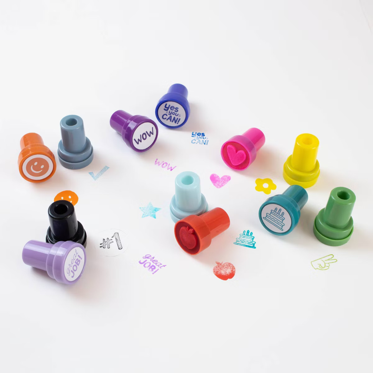 12pc Icons Plastic Self Inking Stamps - Bullseye's Playground™ | Target