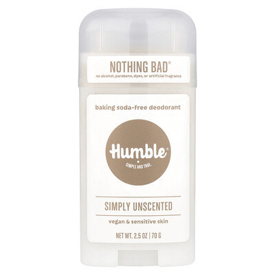 Humble Brands, Baking Soda-Free Deodorant, Simply Unscented, 2.5 oz (70 g) | iHerb