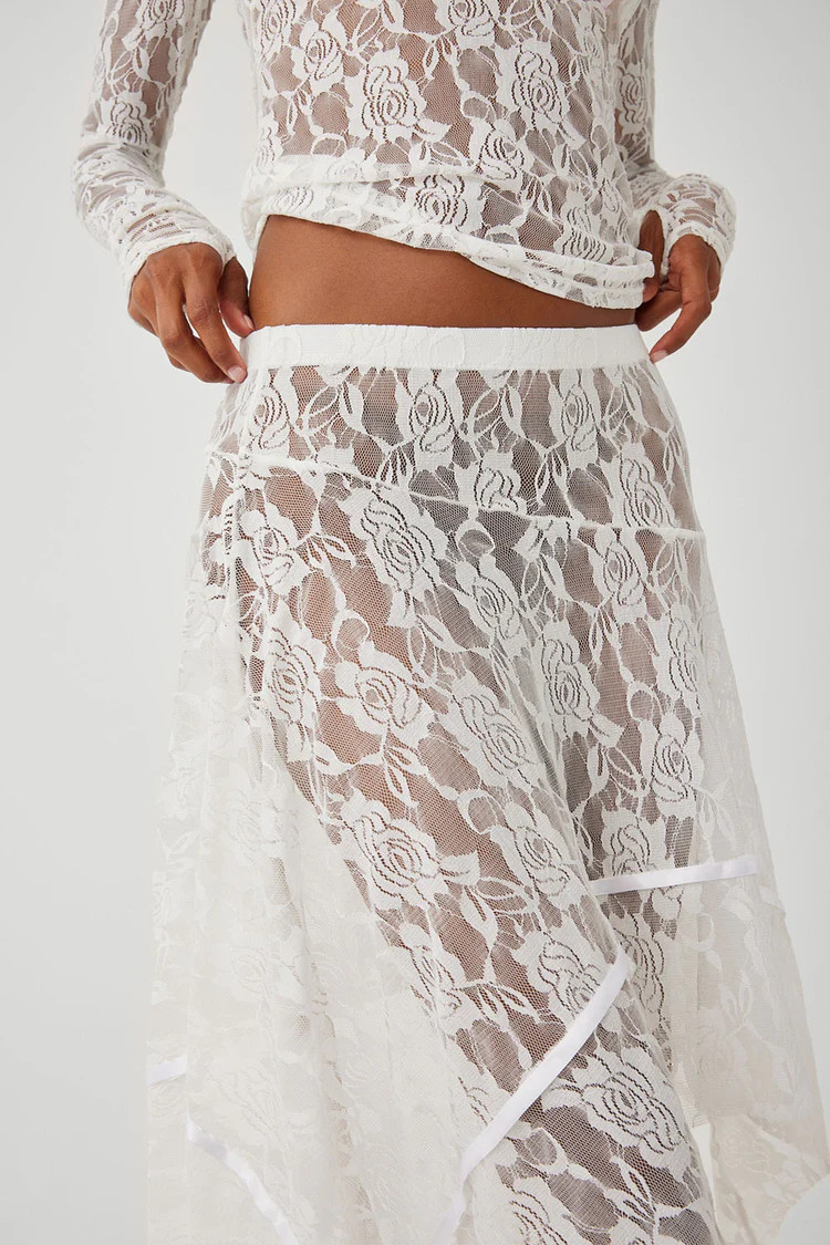 Day Lace Midi Skirt - White | Frankies Bikinis