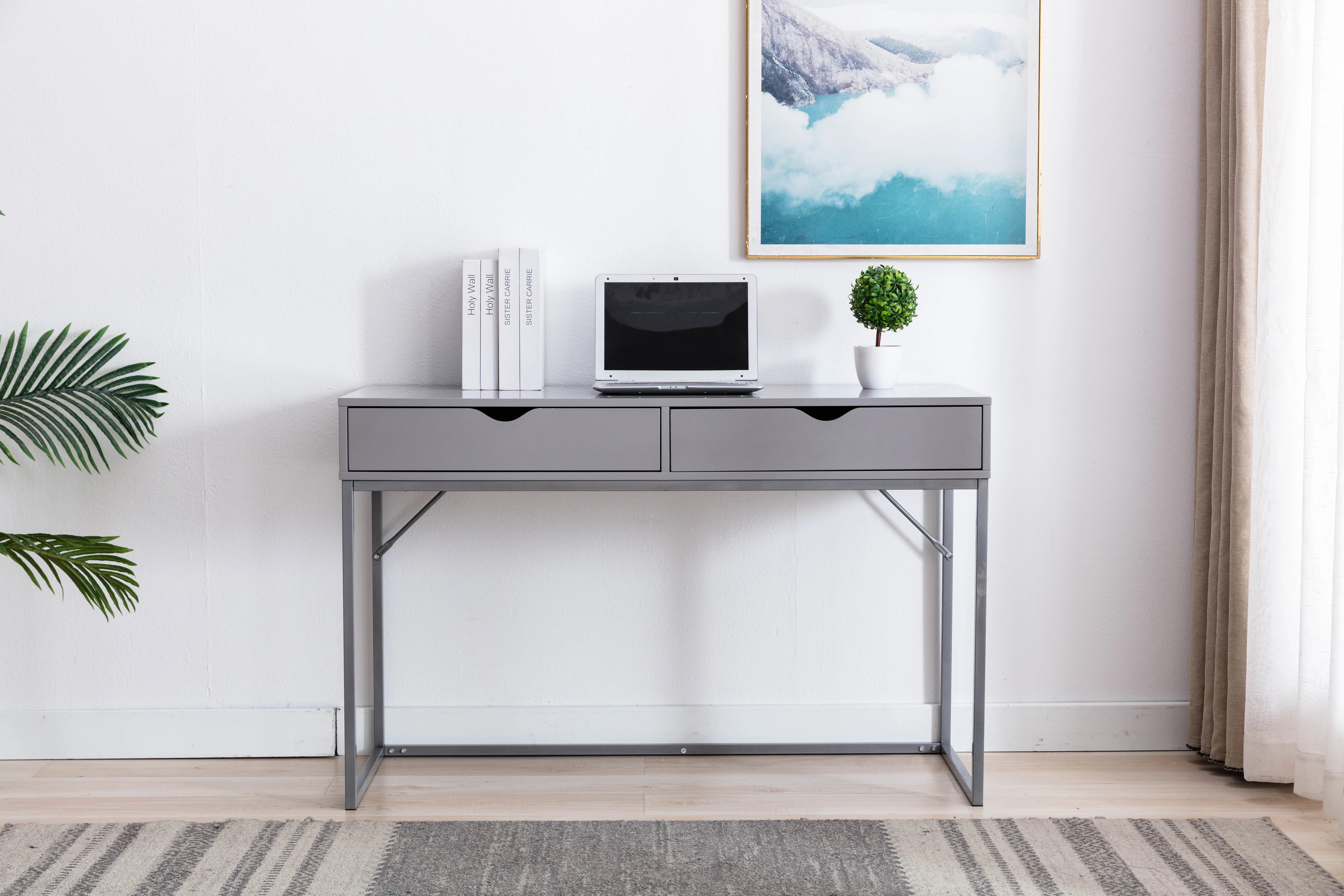 Morgan Writing Desk in Gray, 30.1"H | Walmart (US)
