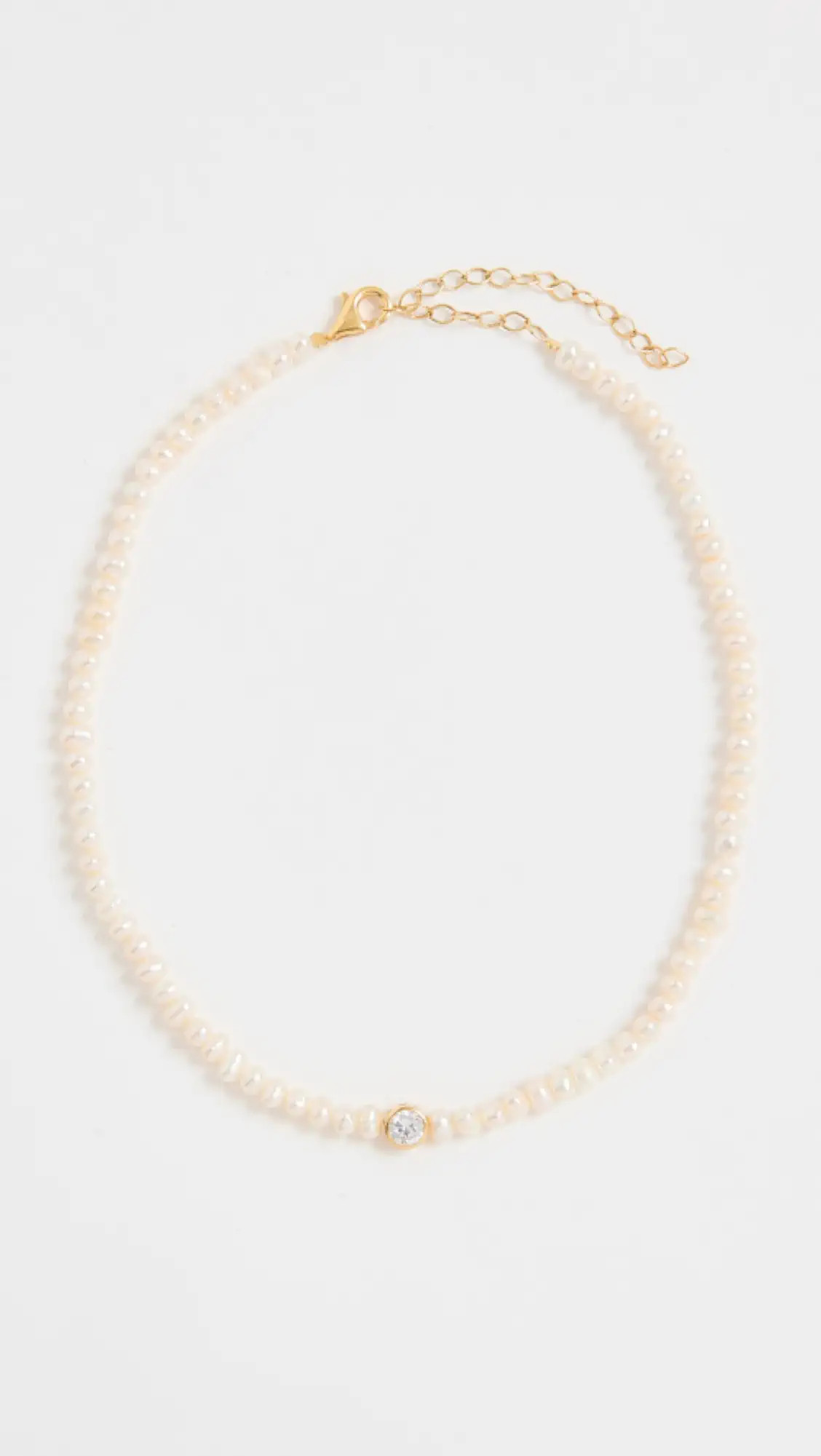 By Adina Eden Solitaire Bezel Pearl Choker | Shopbop | Shopbop