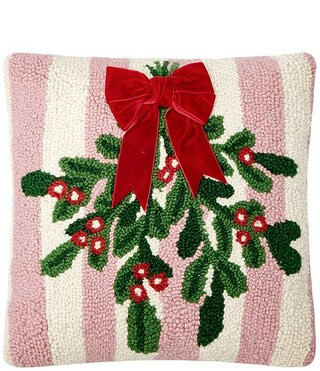 Pink Stripe Mistletoe With Ribbon | Dillard's