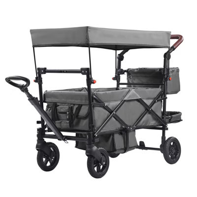 Baby Wagon Stroller for 2 Toddlers, Foldable Push Pull Cart with Canopy, All-Terrain Shock-Absorbing Wheels, 55 lb Carbon Steel | Target