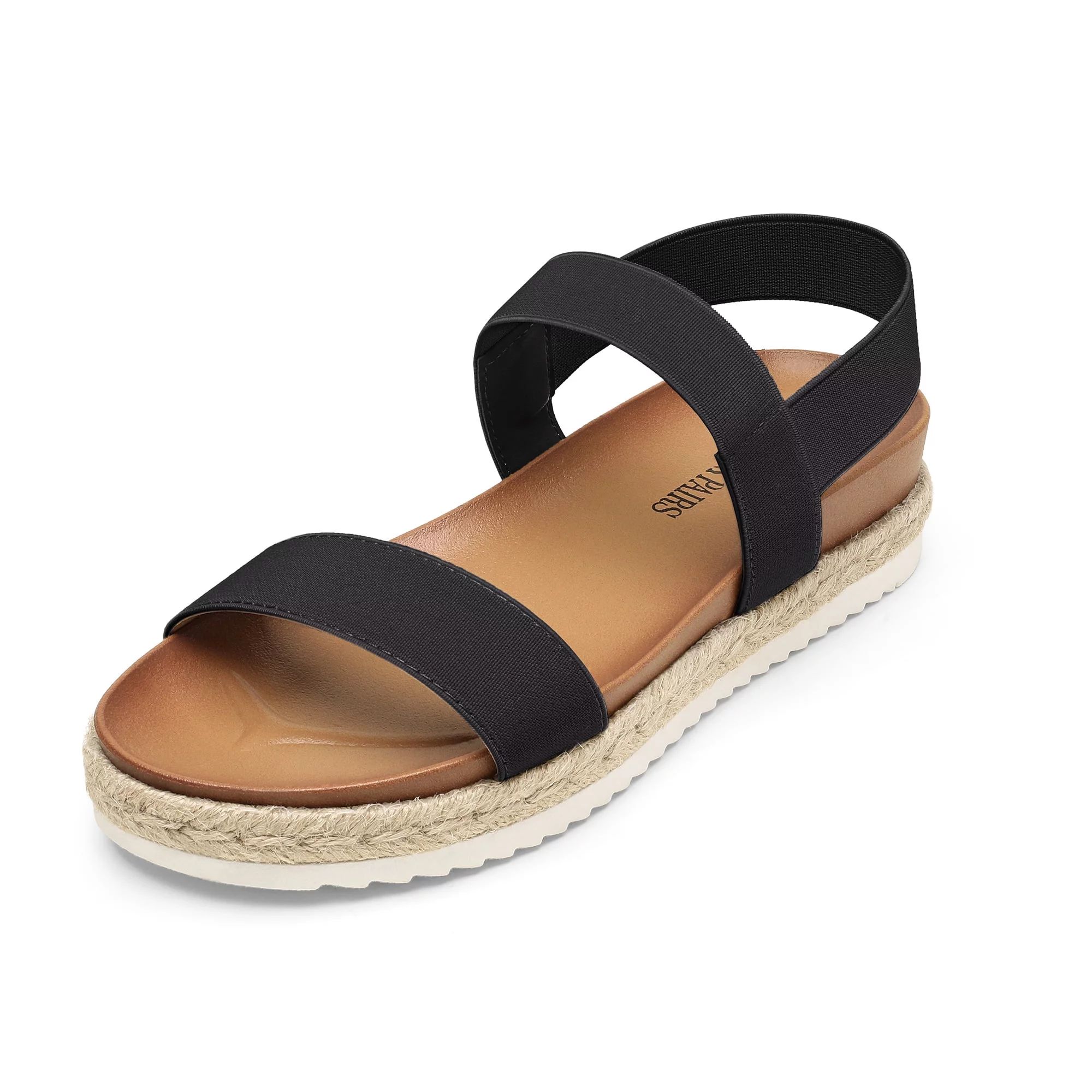 Dream Pairs Women's Elastic Ankle Strap Open Toe Espadrille Platform Sandals ROSAN BLACK Size 7 | Walmart (US)