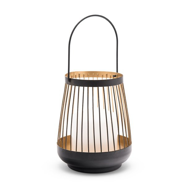 Large Geometric Metal Wire Hanging Lantern - Black & Gold | Walmart (US)