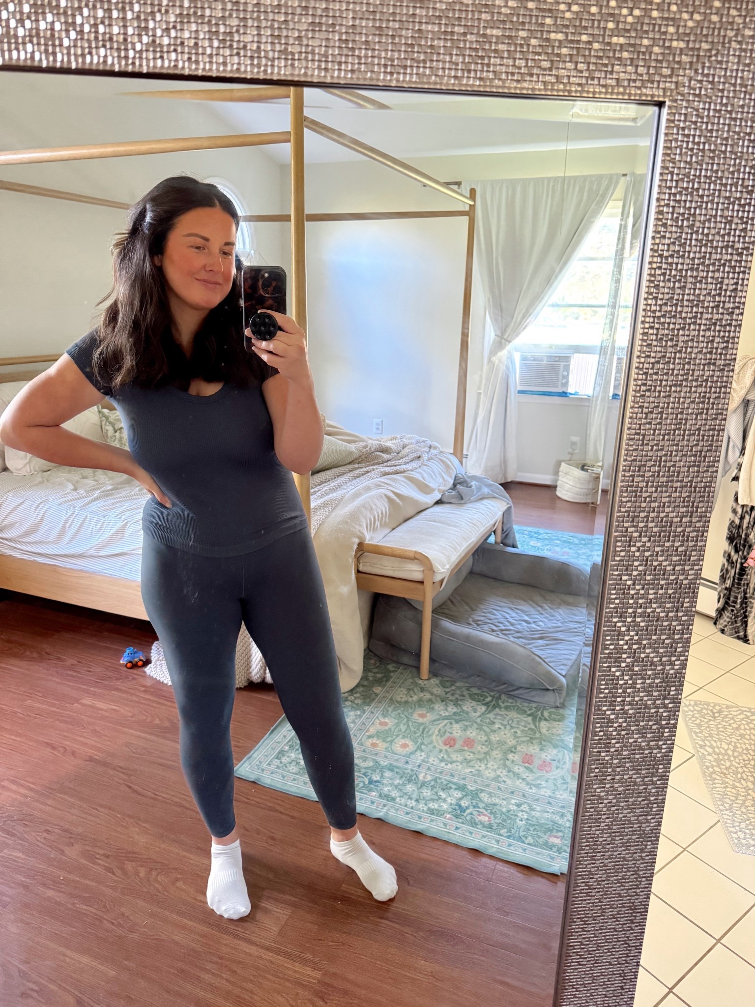 On sale! These leggings are so soft and the fit is amazing. The top is a matching set and ribbed. Super affordable too!! 

#LTKFindsUnder100 #LTKSaleAlert #LTKActive