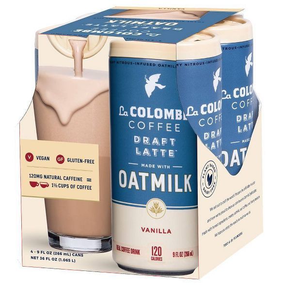 La Colombe Medium Roast Vanilla Draft Latte with Oatmilk - 4pk/9 fl oz Cans | Target