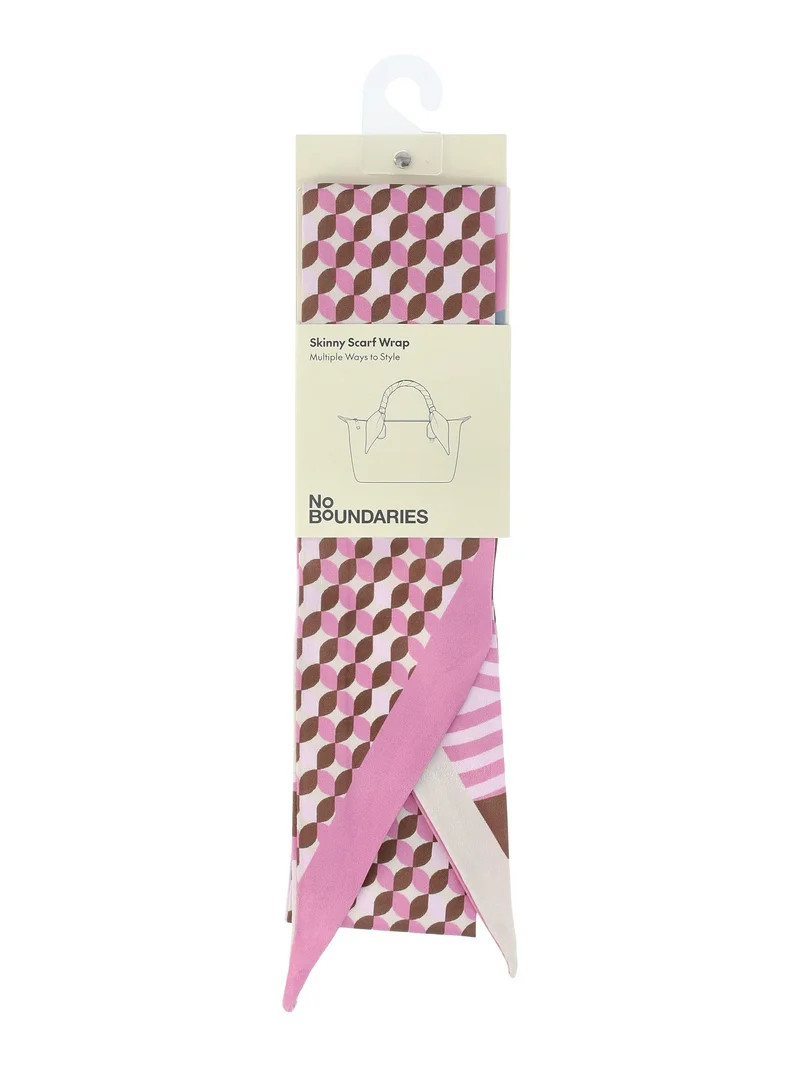 No Boundaries Women's Skinny Handbag Scarf with Geometric Patterns for Adults | Walmart (US)