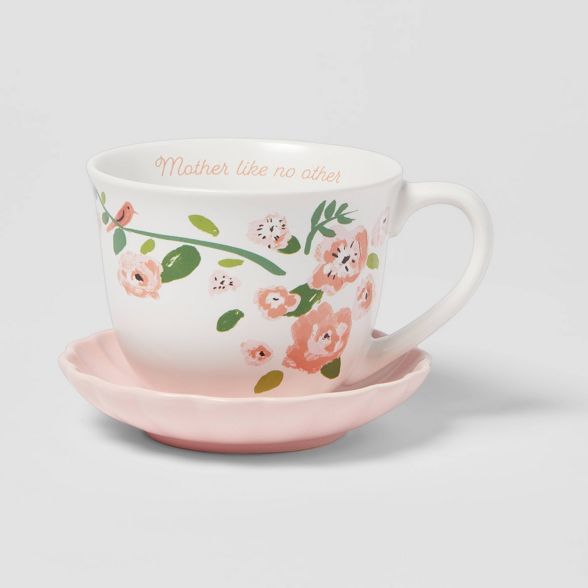 2pc Stoneware Mother Like No Other Cup and Saucer Set - Opalhouse™ | Target