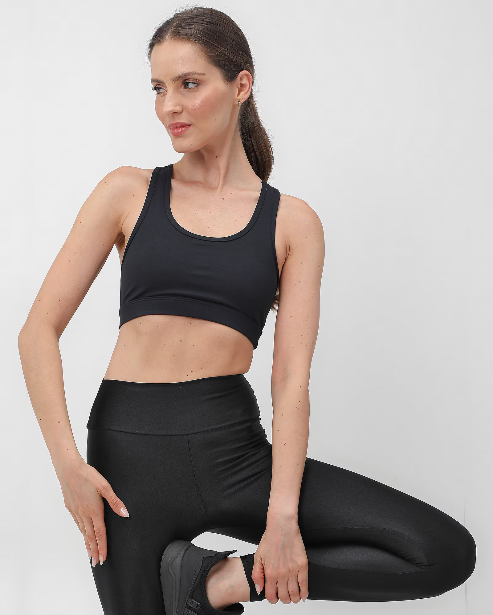 Top esportivo nadador decote u preto | BodyWork by Riachuelo | Riachuelo (BR)