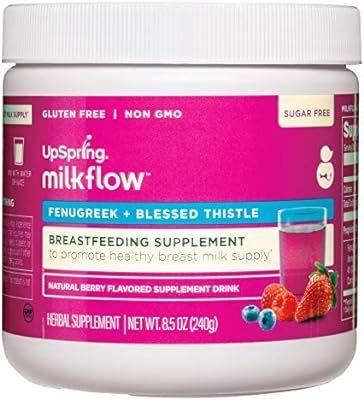 UpSpring Milkflow Fenugreek and Blessed Thistle Berry Sugar Free Lactation Supplement Drink Mix t... | Amazon (US)