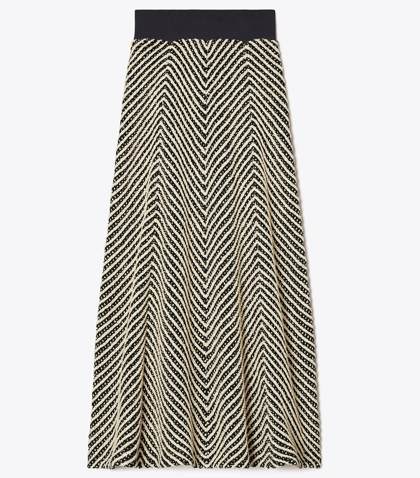 Chevron Stripe Skirt: Women's Designer Bottoms | Tory Burch | Tory Burch (US)