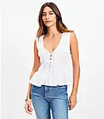 Double Tie Smocked Top | LOFT