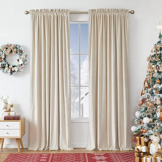 jinchan Velvet Blackout Curtains for Living Room, Thermal Insulated Luxury Drapes for Bedroom 96 ... | Amazon (US)