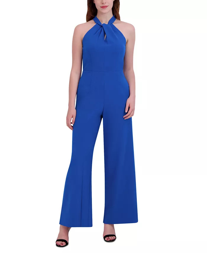 julia jordan Twist-Front Halter Jumpsuit - Macy's | Macy's