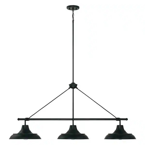 Jones 48" 3-light Matte Black/ White Linear Island Fixtue/ Chandelier | Bed Bath & Beyond