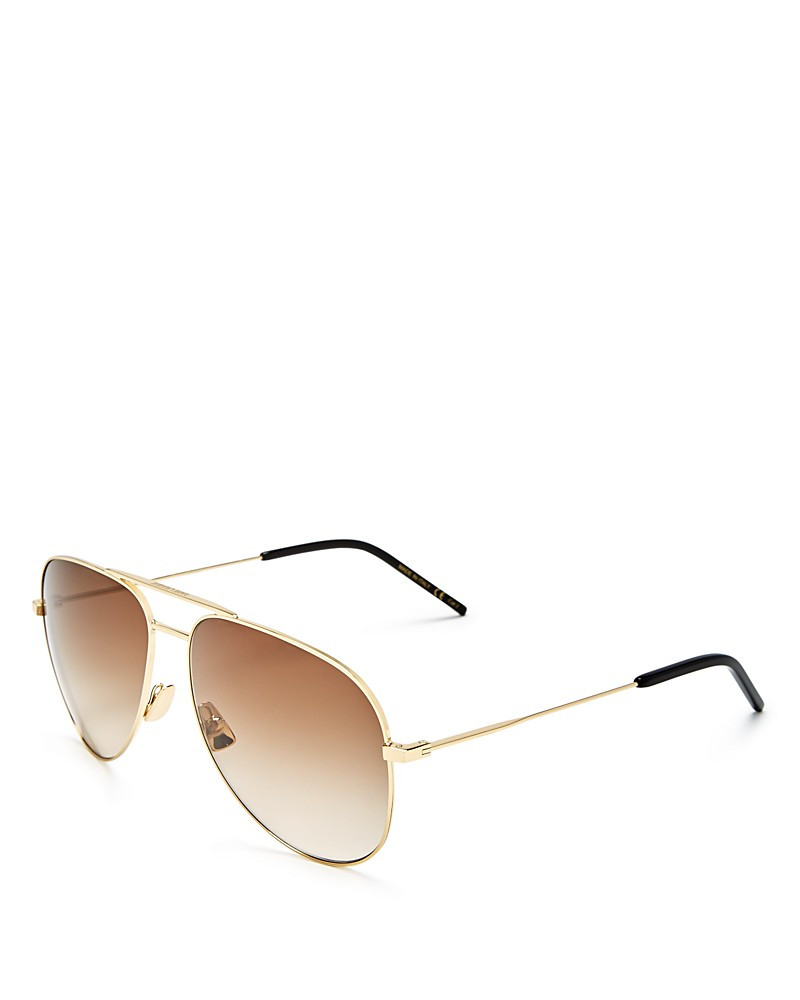 Saint Laurent Classic Aviator Sunglasses, 59mm | Bloomingdale's (US)