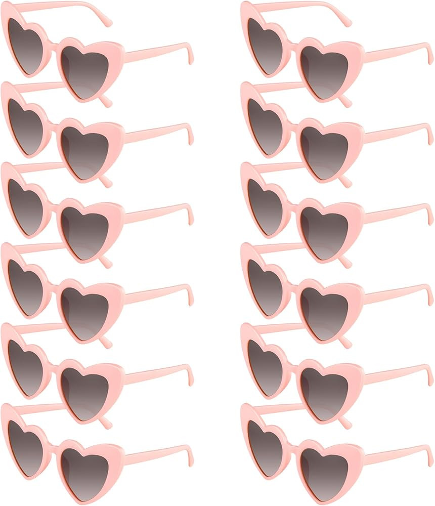 6/12/24/48 Pack Heart Sunglasses Vintage Heart Shaped Glasses Bulk Bachelorette Sunglasses for Wo... | Amazon (US)