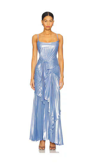 The Torrent Floorlength Metallic Dress in Pale Blue | Revolve Clothing (Global)