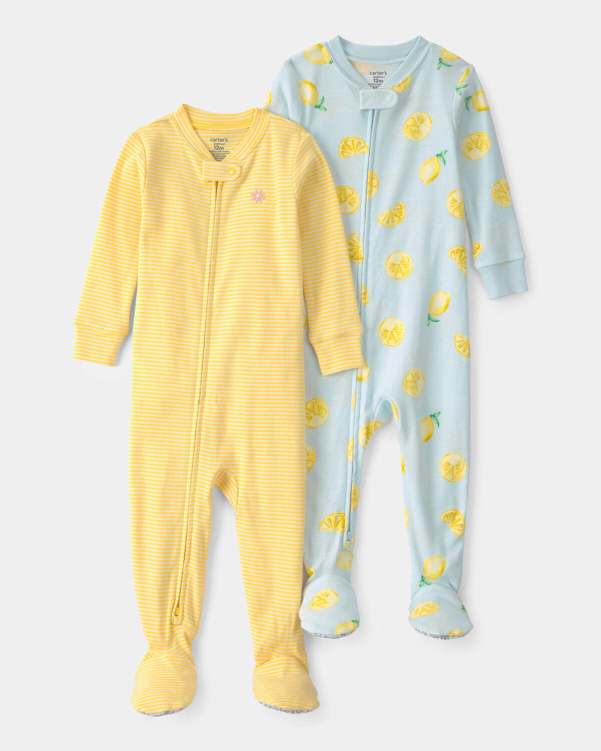 Baby 2-Pack Lemon Snug Fit 1-Piece Pajama - Yellow/Blue | Carter's | Carter's Inc