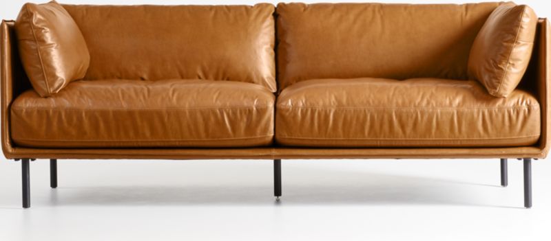 Wells Leather Sofa + Reviews | Crate and Barrel | Crate & Barrel