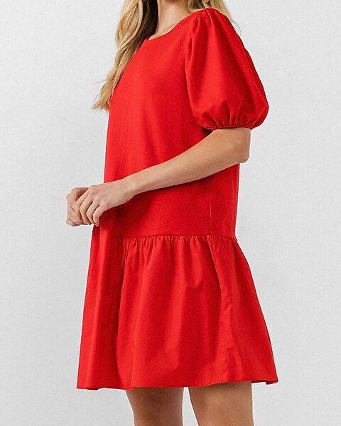 English Factory Puff Sleeve Ruffle Mini Dress | Express