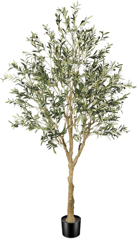 Faux Olive Tree 7ft - Realistic Artificial Olive Tree 7 Feet Indoor (84") - Tall Fake Potted Oliv... | Amazon (CA)