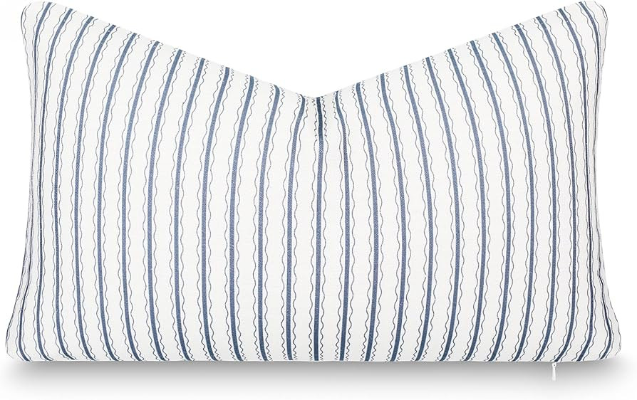 Crumbs Home California Casual Coastal Indoor Outdoor Lumbar Pillow Cover, 12"x20" Water Repellent... | Amazon (US)