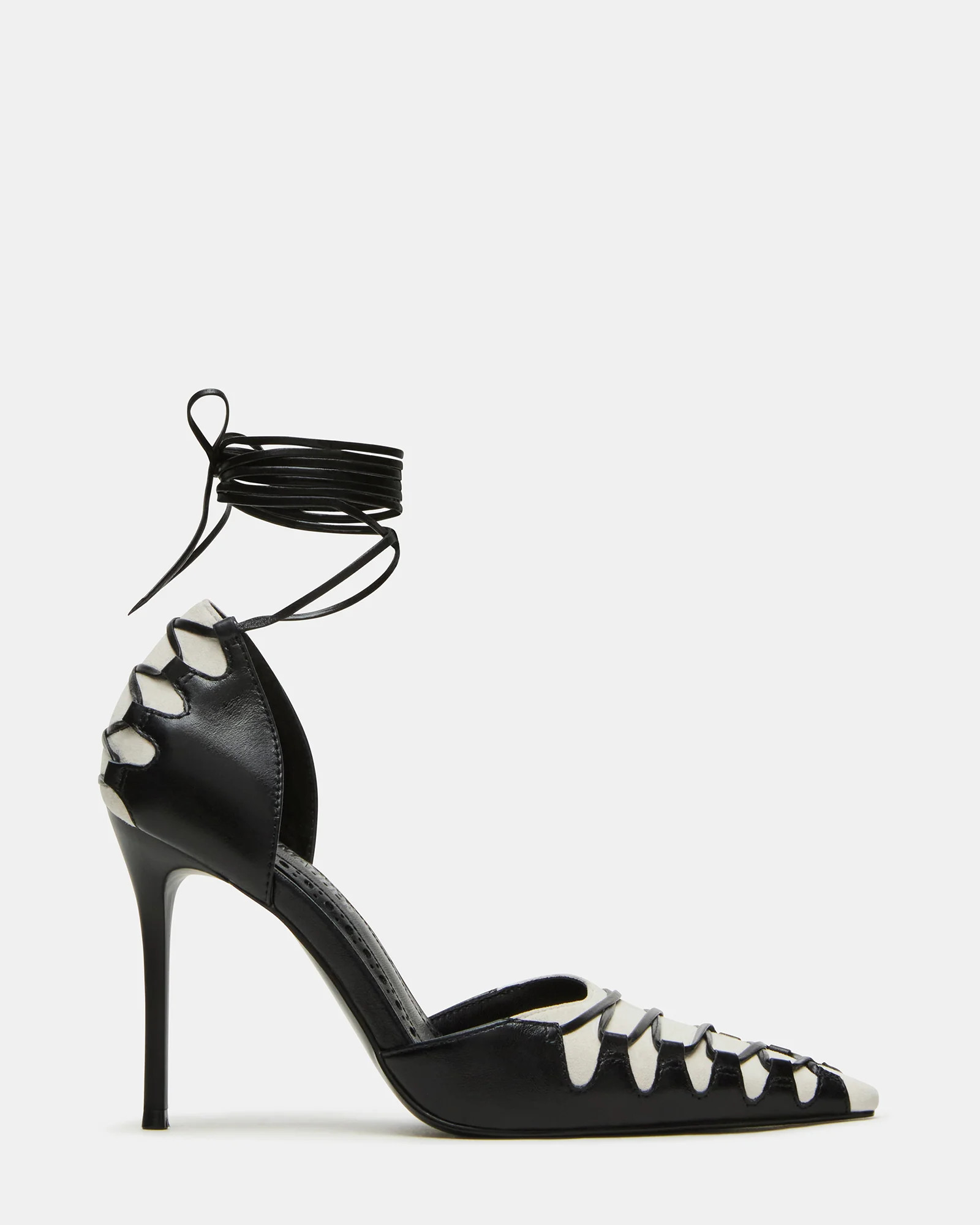 DANGER Black Multi Pointed-Toe Lace-Up Stiletto Pump Women's Heel | Steve Madden (US)
