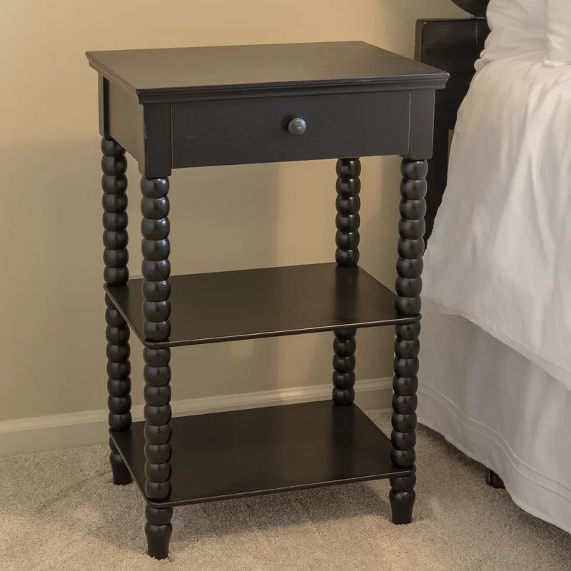 Spindle Wood Side Table with Shelf | Wayfair North America