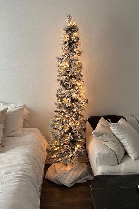 Amazon flocked pre lit tree! It’s the perfect addition to this small space. Quick shipping, easy to build. 

#LTKHoliday #LTKHolidaySale #LTKCyberWeek
