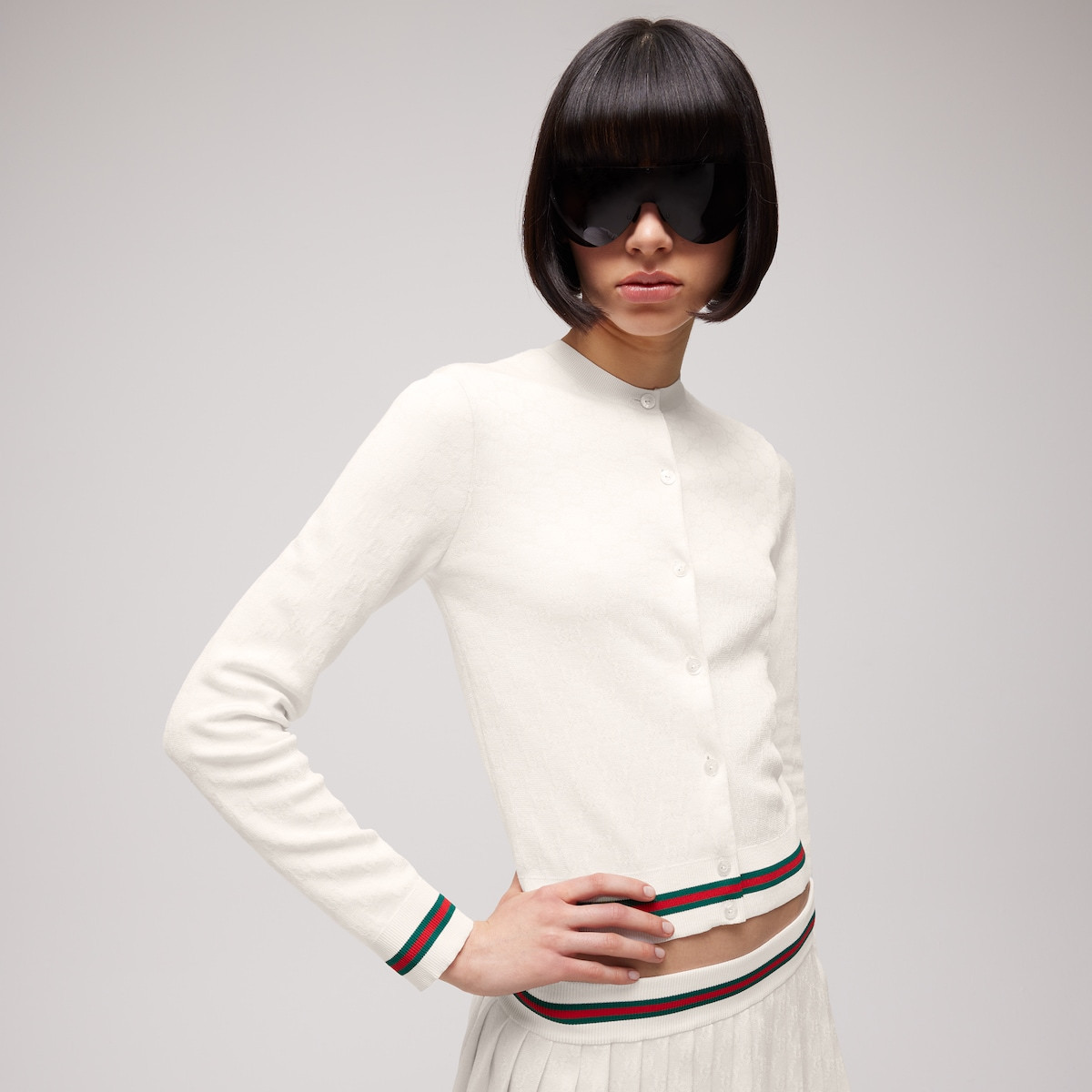 Gucci - GG fine cotton viscose jacquard cardigan | Gucci (US)