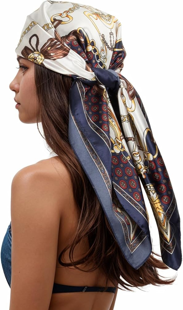 RIIQIICHY Head Scarf for Women Like Silk Scarf Hair Scarf Printed Square Scarf Bandanas for Women... | Amazon (US)