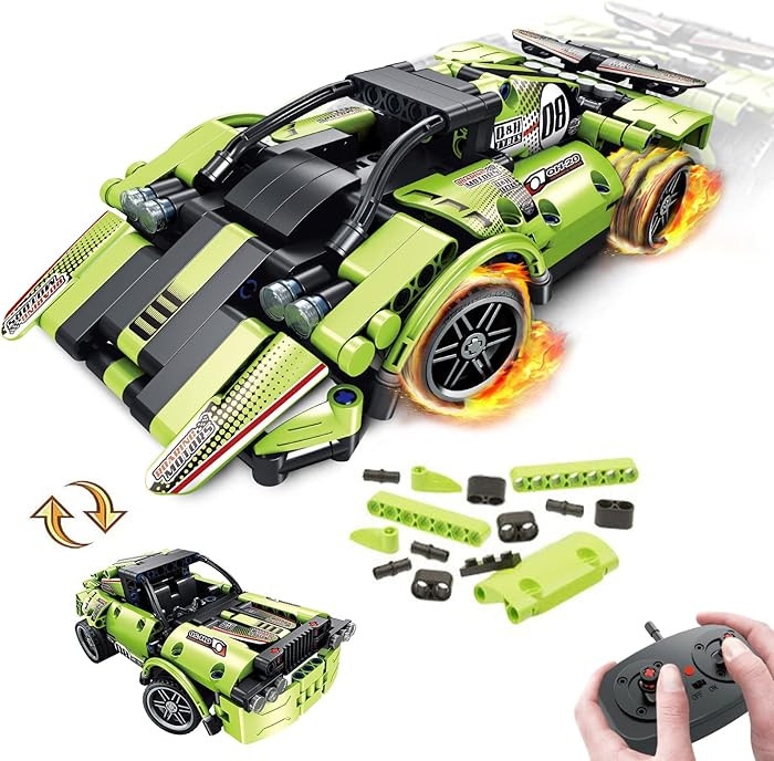GAMZOO STEM Building Toys for Kids with 2-in-1 Remote Control Racer Snap Together Engineering Kit... | Amazon (US)