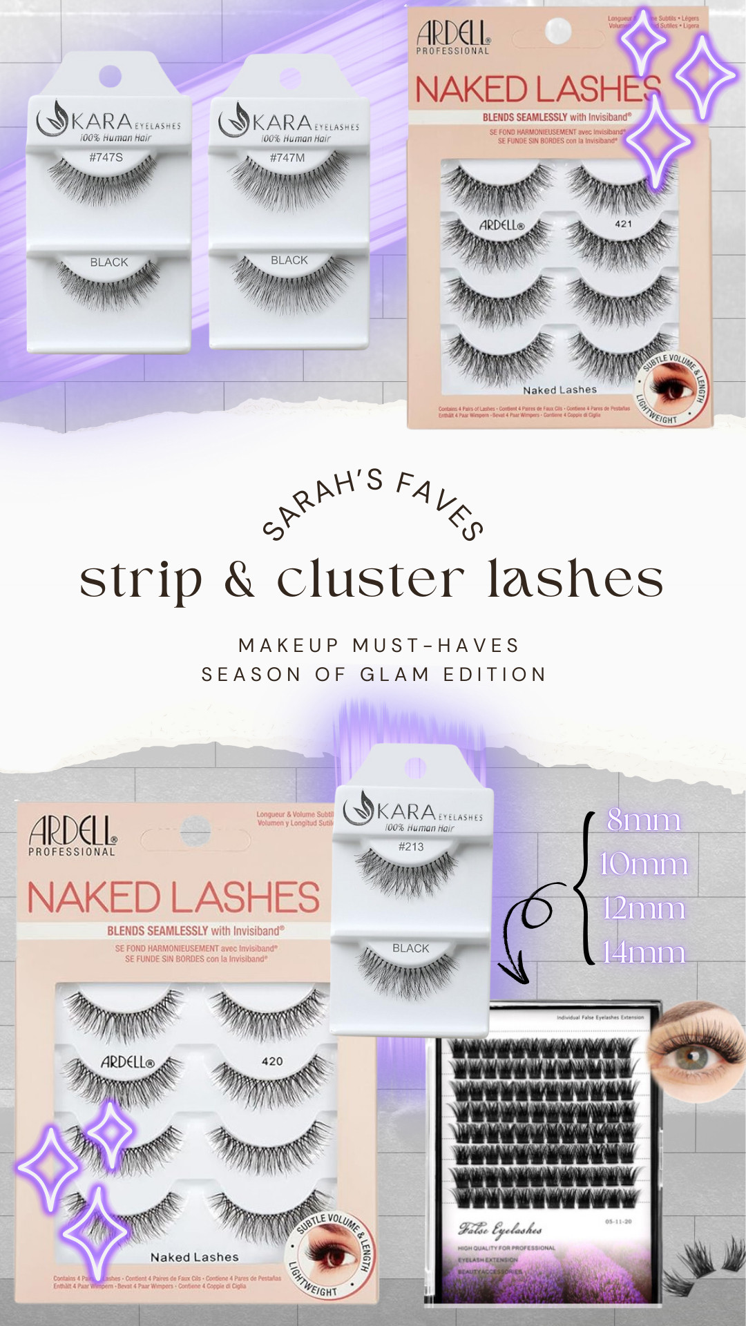 Some of my favorite lashes that I'll always have stocked in my kit! 

📌Pro tip- if the strip lashes are symmetrical, cut them in half and use them as corner or half-strip lashes to get a fox-eye look 🖤

 

#LTKGiftGuide #LTKBeauty #LTKHoliday