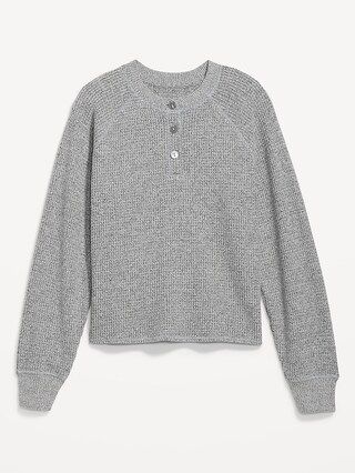 Waffle-Knit Henley Top for Women | Old Navy (US)