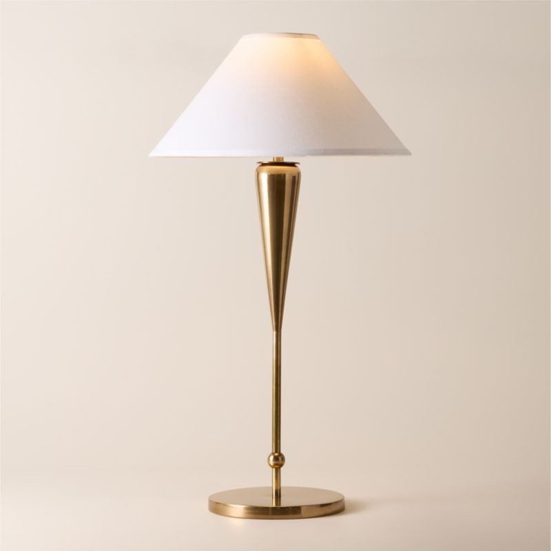 Tamlin Aged Brass Tall Table Lamp | CB2 | CB2