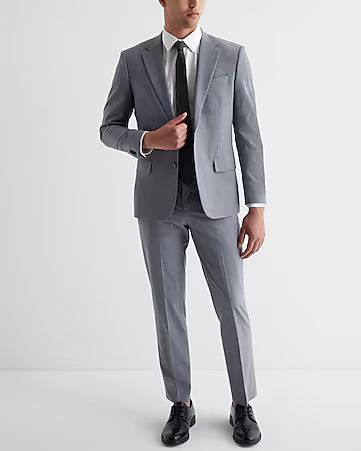 Slim Gray Wool-blend Modern Tech Suit | Express