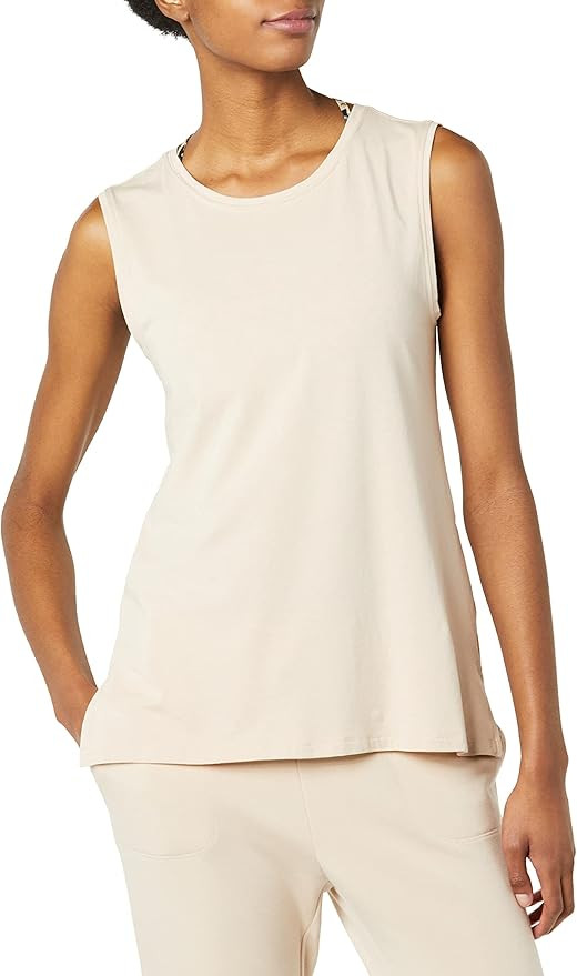Core 10 Women's Soft Pima Cotton Standard-Fit Full-Coverage Sleeveless Yoga Tank | Amazon (US)