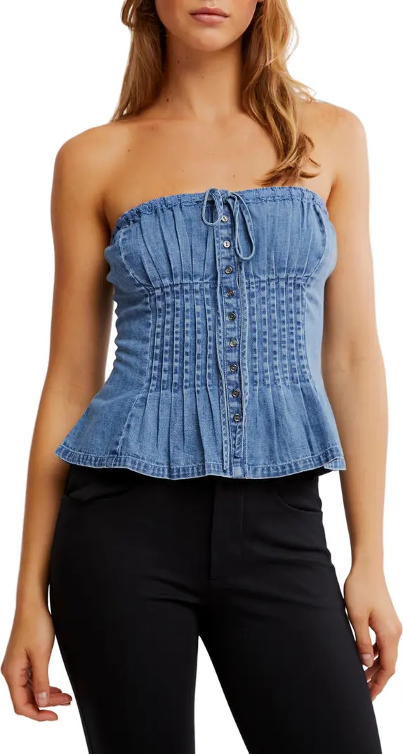 Wink Wink Denim Strapless Top | Nordstrom