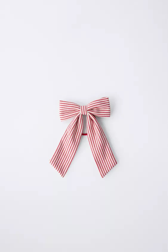 STRIPED BOW CLAW CLIP HAIR TIE | Zara US