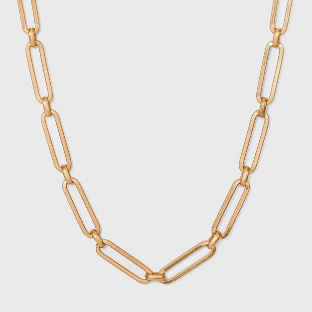 Paper Clip Chain Necklace - Universal Thread™ Worn Gold | Target