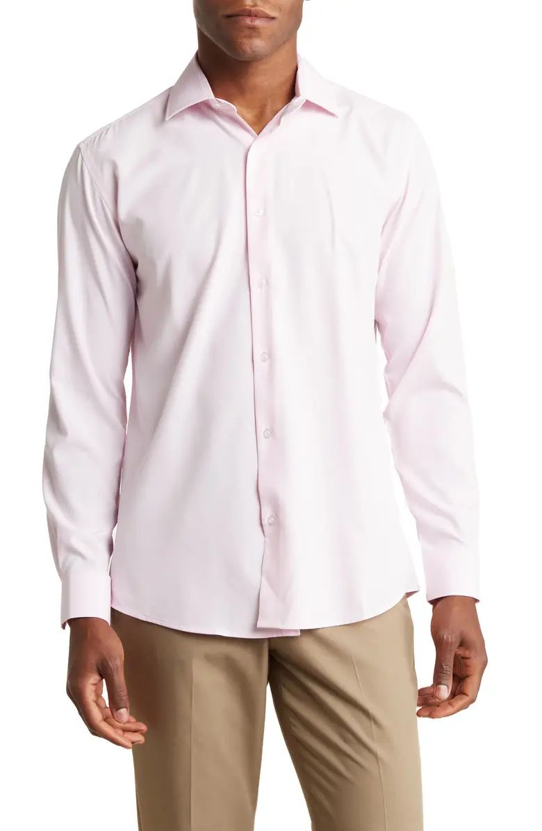 Slim Fit Solid Wrinkle Resistant Performance Stretch Button-Up Shirt | Nordstrom Rack