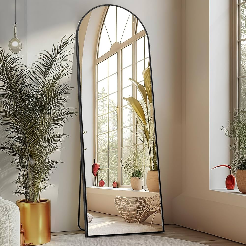 Sweetcrispy Arched Full Length Mirror 59"x16" Full Body Floor Mirror Standing Hanging or Leaning ... | Amazon (US)