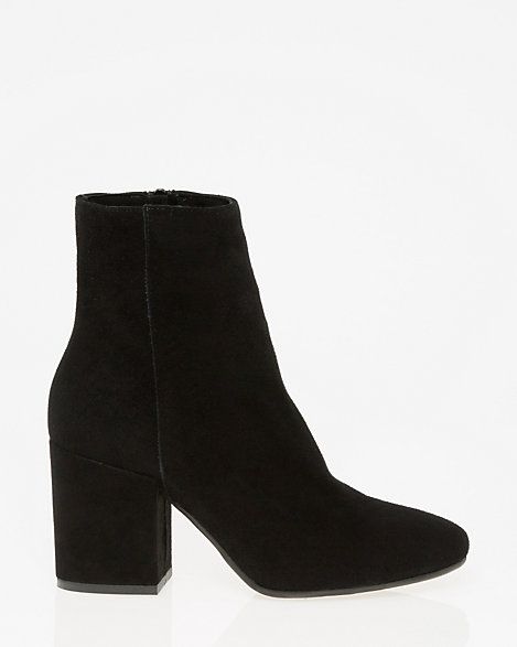 Le Château: Italian-Made Suede Almond Toe Ankle Boot | Le Chateau Stores Inc.