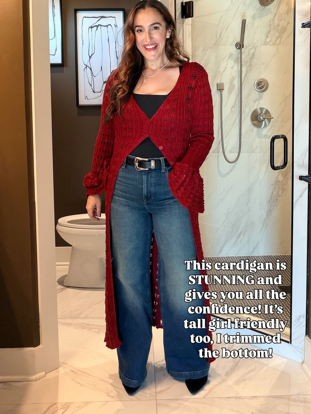 Wearing a medium in everything!
#winteroutfit #cuteoutfit #longcardigan  

 #LTKSeasonal #LTKOver40 #LTKMidsize